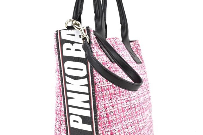 PINKO Borsa con tracolla tweed rosa Borse