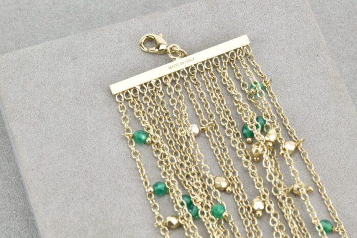 ELISABETTA FRANCHI Bracciale con perline verde smeraldo Accessori