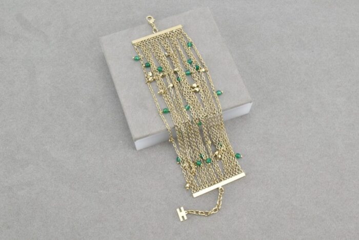 ELISABETTA FRANCHI Bracciale con perline verde smeraldo Accessori