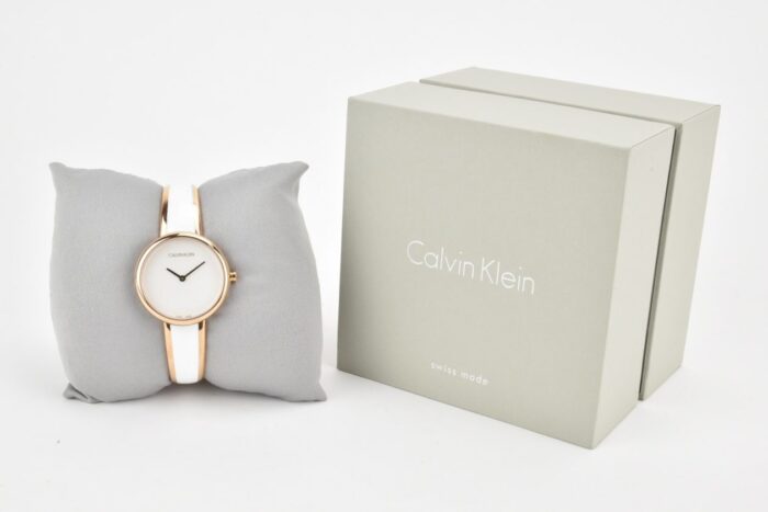 Orologio bianco e finitura oro rosa Calvin Klein Accessori