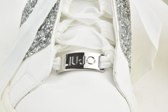 LIU JO Scarpe sneakers bianche con bande glitterate Donna