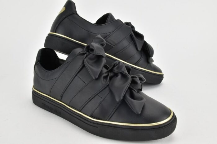 Scarpe Sneakers nere con fiocchi Trussardi Donna
