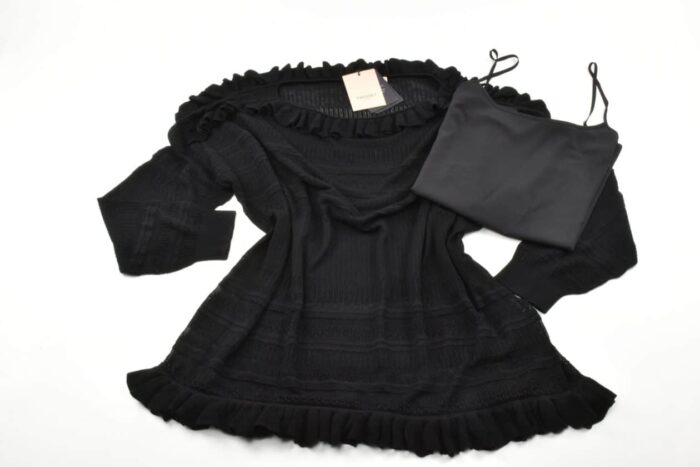 TWINSET Maxi maglia nera Abbigliamento