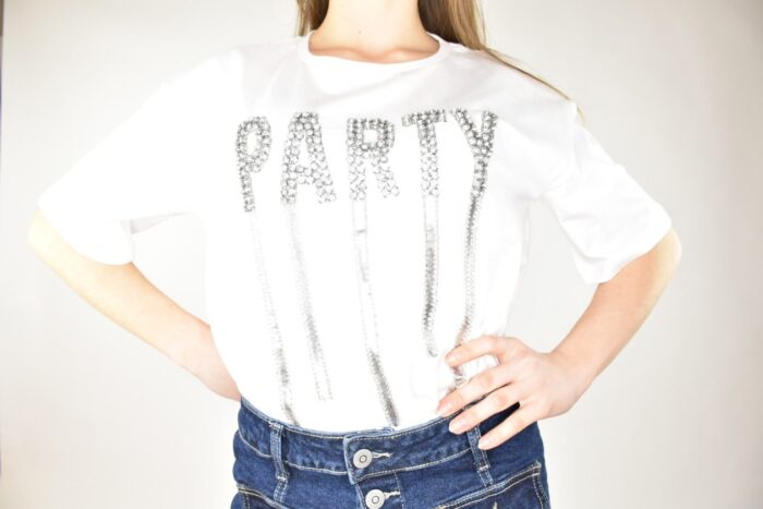 PATRIZIA PEPE t-shirt bianca party Abbigliamento