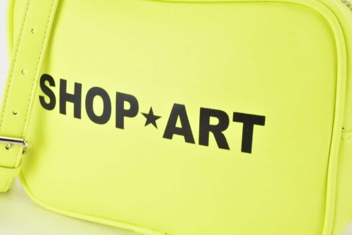 SHOP ART Tracolla giallo fluo con logo Borse
