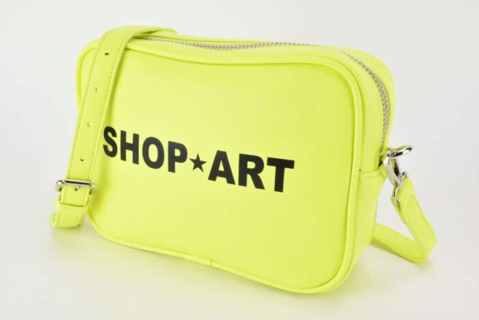 SHOP ART Tracolla giallo fluo con logo Borse