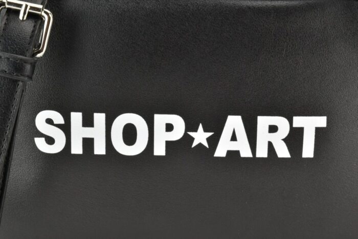 SHOP ART Tracolla nera con logo Borse