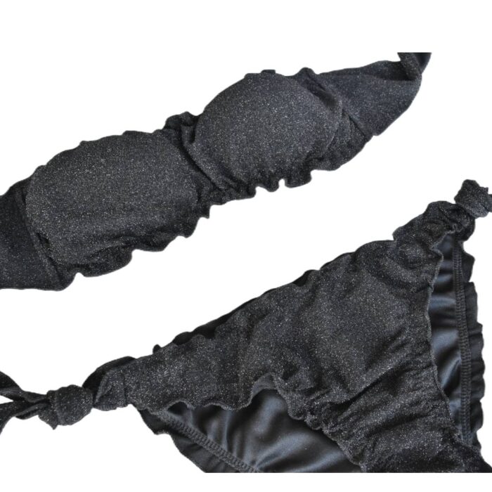COSTUME lurex  nero – 2 pezzi con fascia Costumi
