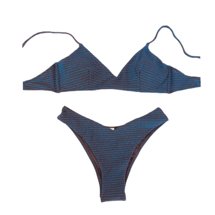 COSTUME righine blu – 2 pezzi con fascia Costumi