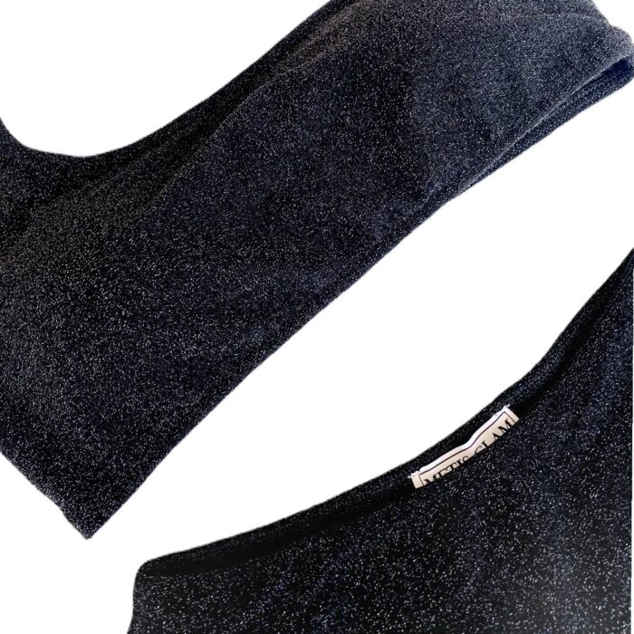 METIS GLAM Costume monospalla lurex  nero – 2 pezzi Costumi