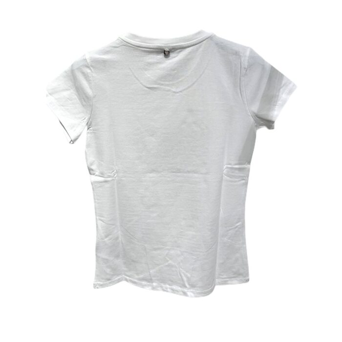 LIU JO T-shirt bianca cuore fucsia Abbigliamento