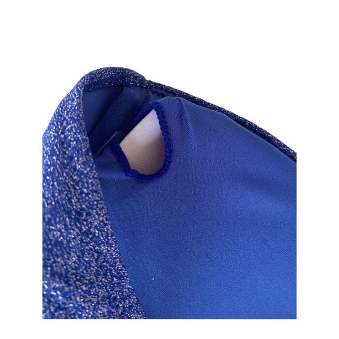 COSTUME 2 pezzi monospalla lurex blu Costumi