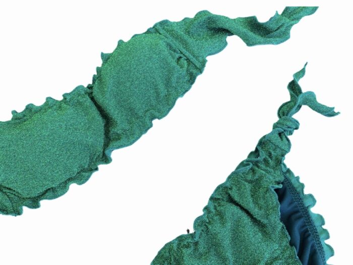 COSTUME lurex verde – 2 pezzi con fascia No COD