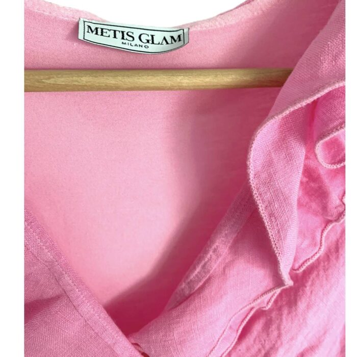 METIS GLAM Vestito lino rosa Abbigliamento