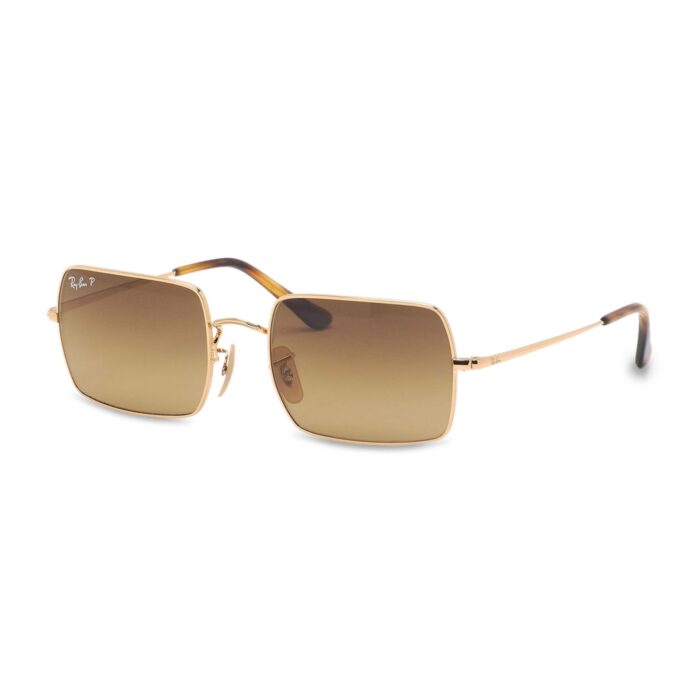RAY-BAN unisex occhiali da sole fumè lenti  UV3 rettangolari oro No COD