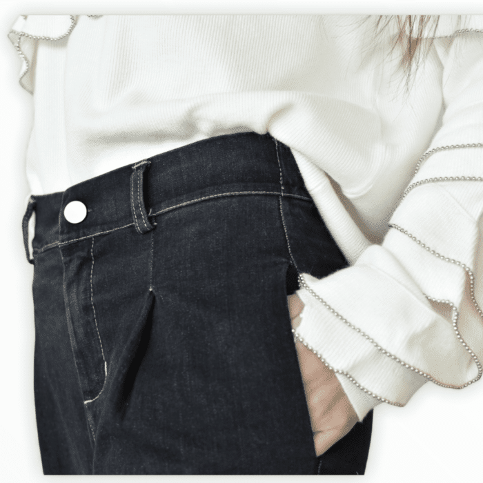 VANESSA SCOTT jeans nero chiaro pence Abbigliamento