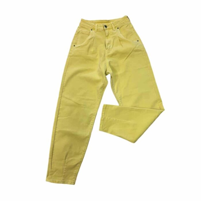 METIS GLAM Pantaloni Mom fit giallo Abbigliamento