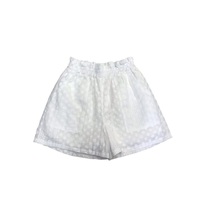 METIS GLAM Shorts bianchi con ricami e tasche Abbigliamento