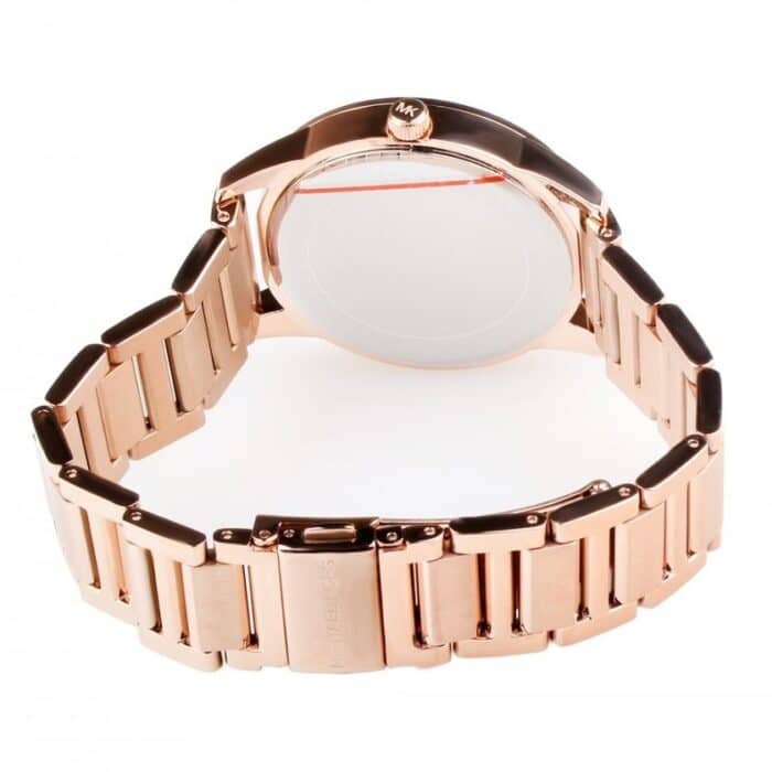 MICHAEL KORS Orologio oro rosa con quadrante bianco e dettaglio occhiali con brillanti Accessori