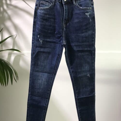 METIS GLAM Pantaloni jeans vita alta a palazzo e chiusura asimmetrica Abbigliamento