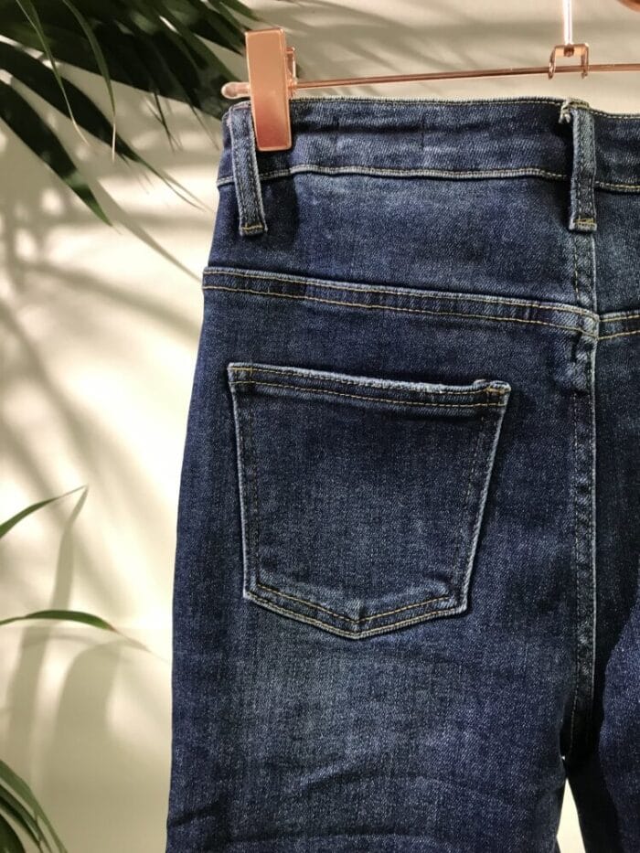 METIS GLAM Pantaloni jeans a vita alta con strappetti Abbigliamento