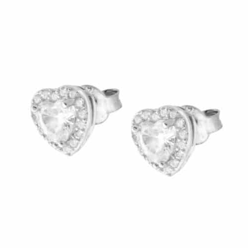 Orecchini cuore in argento con zirconi Accessori