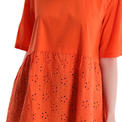METIS GLAM T-shirt blusa arancio balza Sangallo Abbigliamento