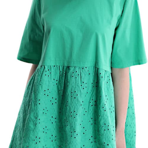 METIS GLAM T-shirt blusa verde balza Sangallo Abbigliamento